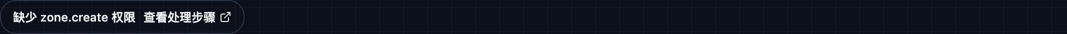Inline UI prompt for missing zone.create permission